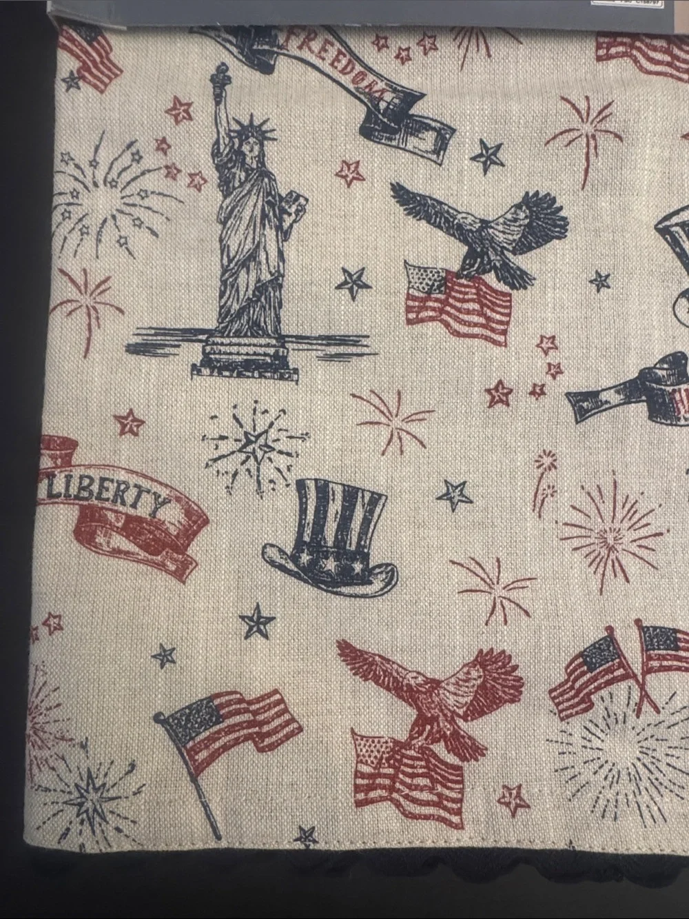 💥THE FARMHOUSE by Rachel Ashwell Patriotic Cotton Valance -Light Filtering